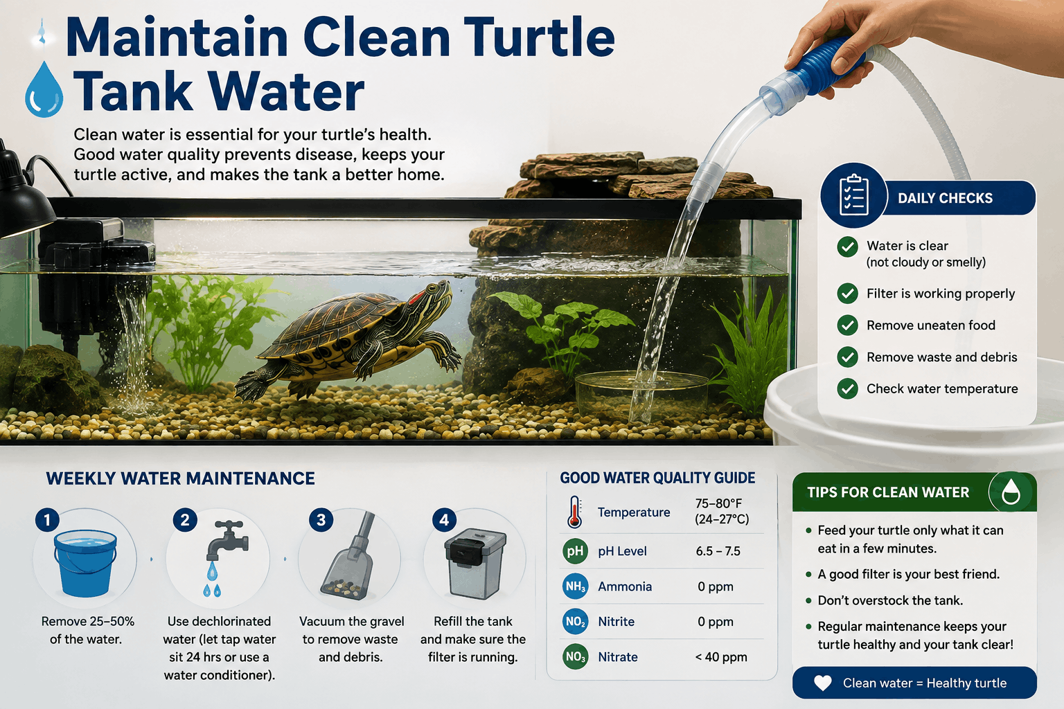 Maintain Clean Turtle Tank Water