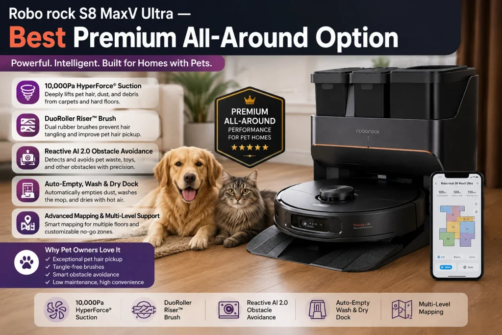 Roborock S8 MaxV Ultra — Best Premium All-Around Option
