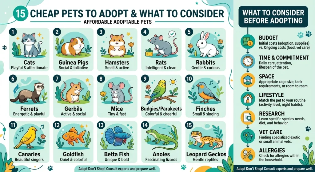 15 Cheap Pets to Adopt and What to Consider